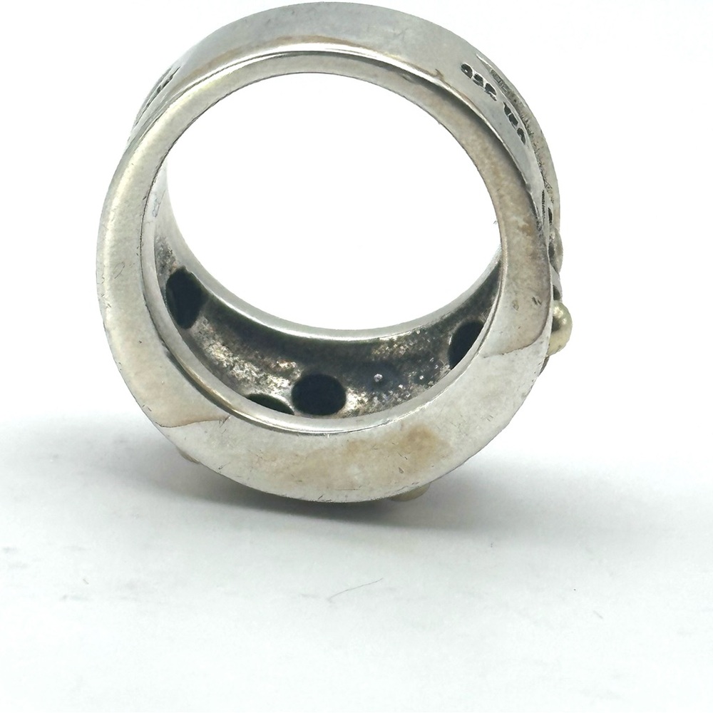Lagos Caviar Coral Sterling Silver 18 Kt Gold Ring Size 7 RARE - Picture 6 of 9